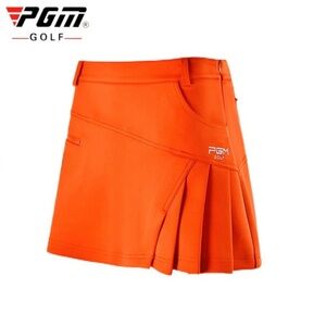 PGM Women's Breathable High Waste Orange Golf Athletic Skort 29